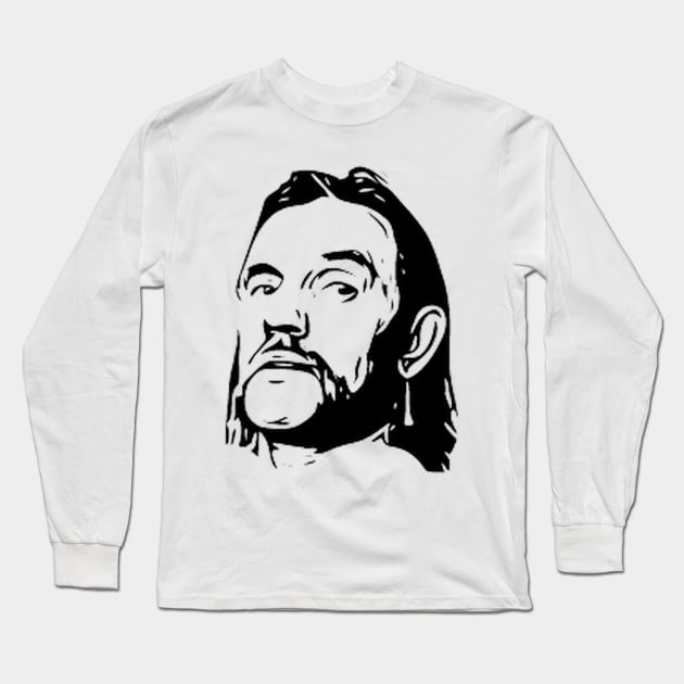 Lemmy Stencil Artwork Long Sleeve T-Shirt by MarkRame